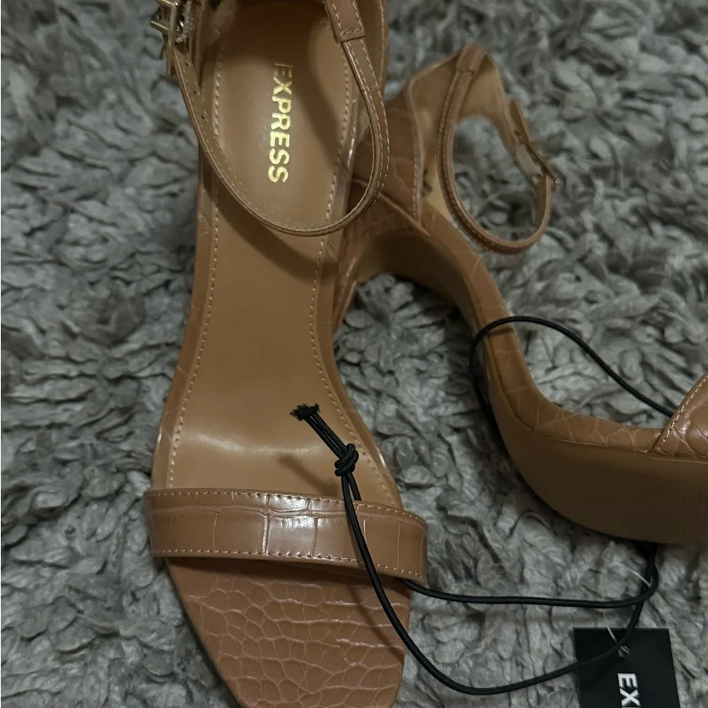 Express Tan Strappy Heels - Picture 9 of 15